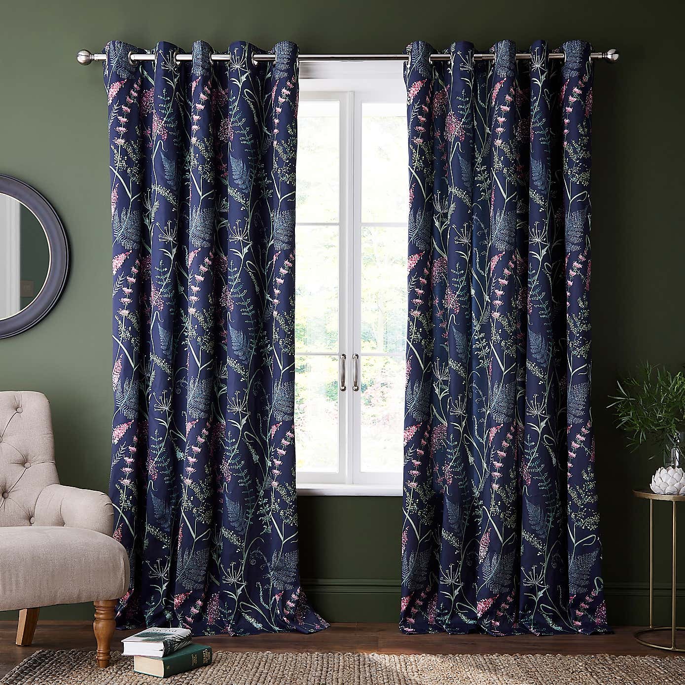 Dorma Winter Garden Blackout Eyelet Curtains