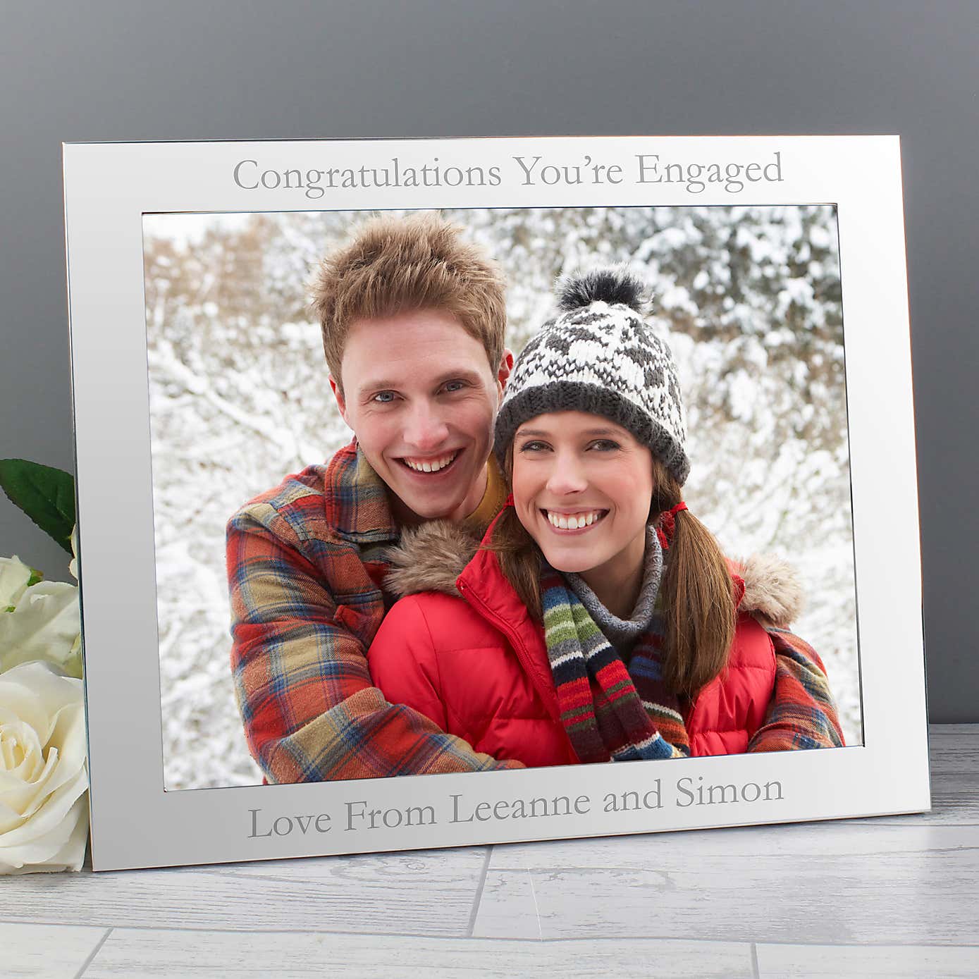 Personalised Landscape Silver Photo Frame