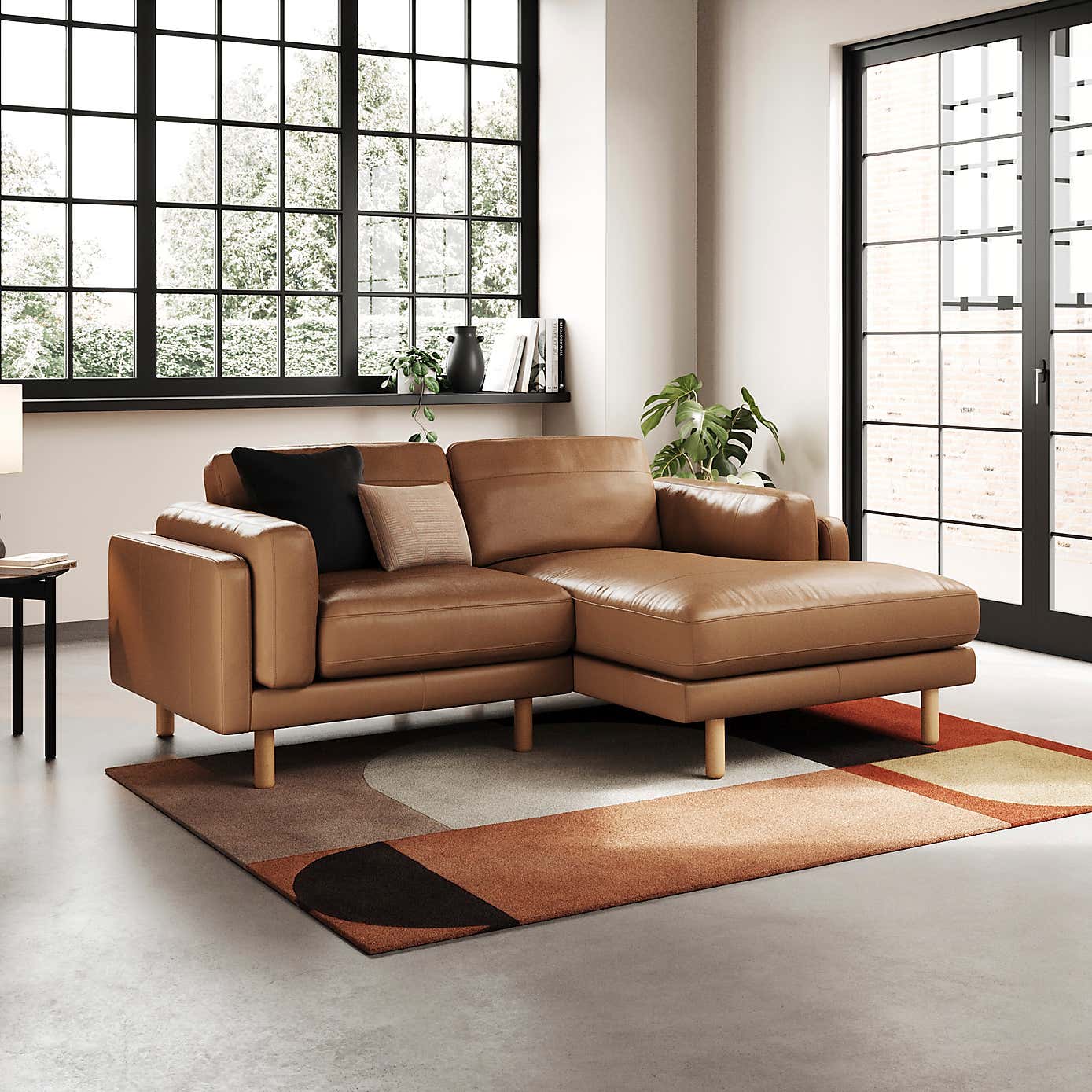 Newton Classic Leather Corner Chaise Sofa