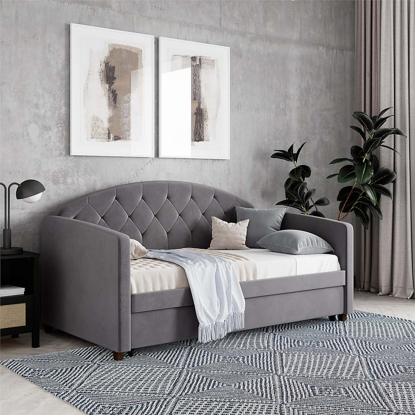 Aspen Velvet Daybed with Trundle