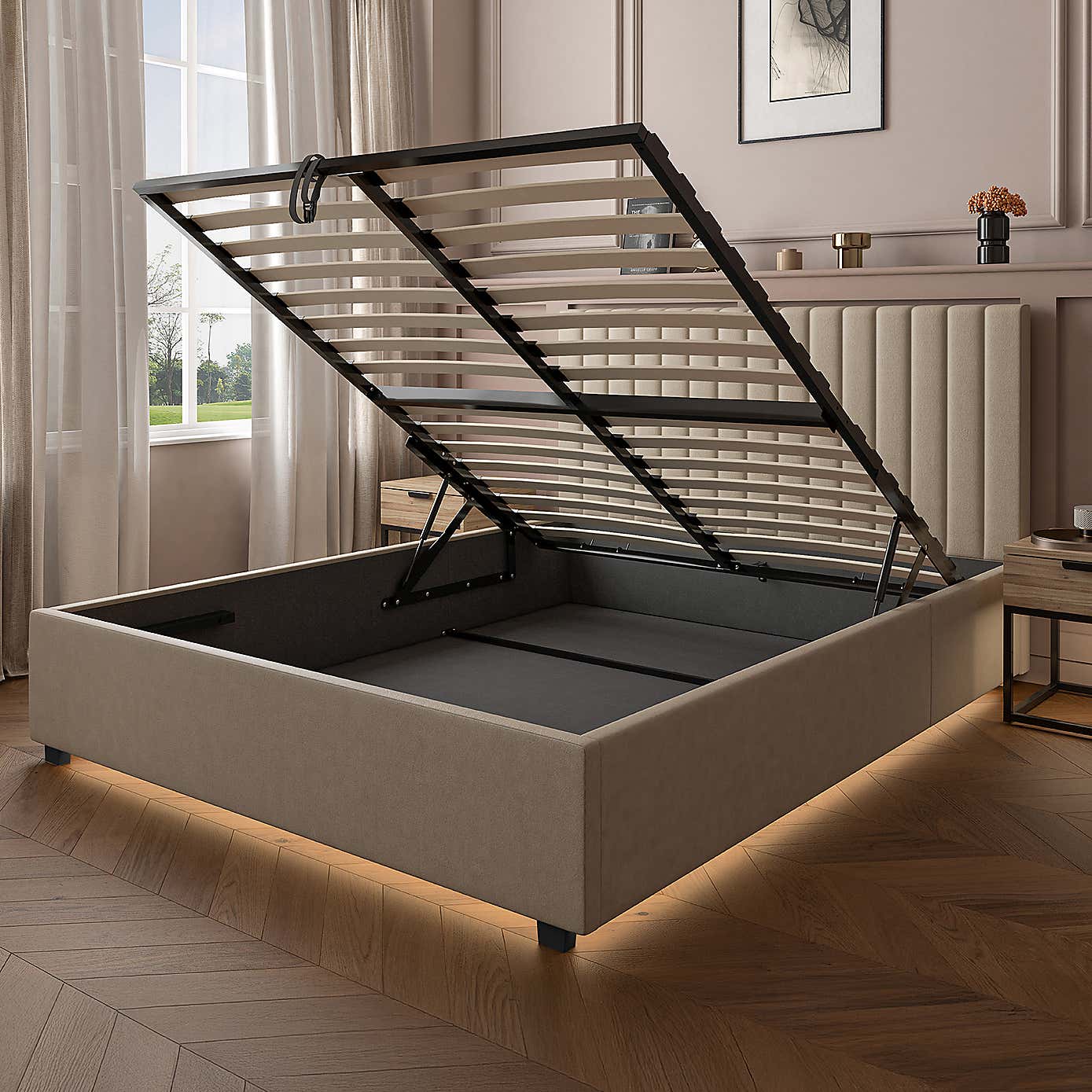 X Rocker Living Maisie LED Ottoman Bed Frame