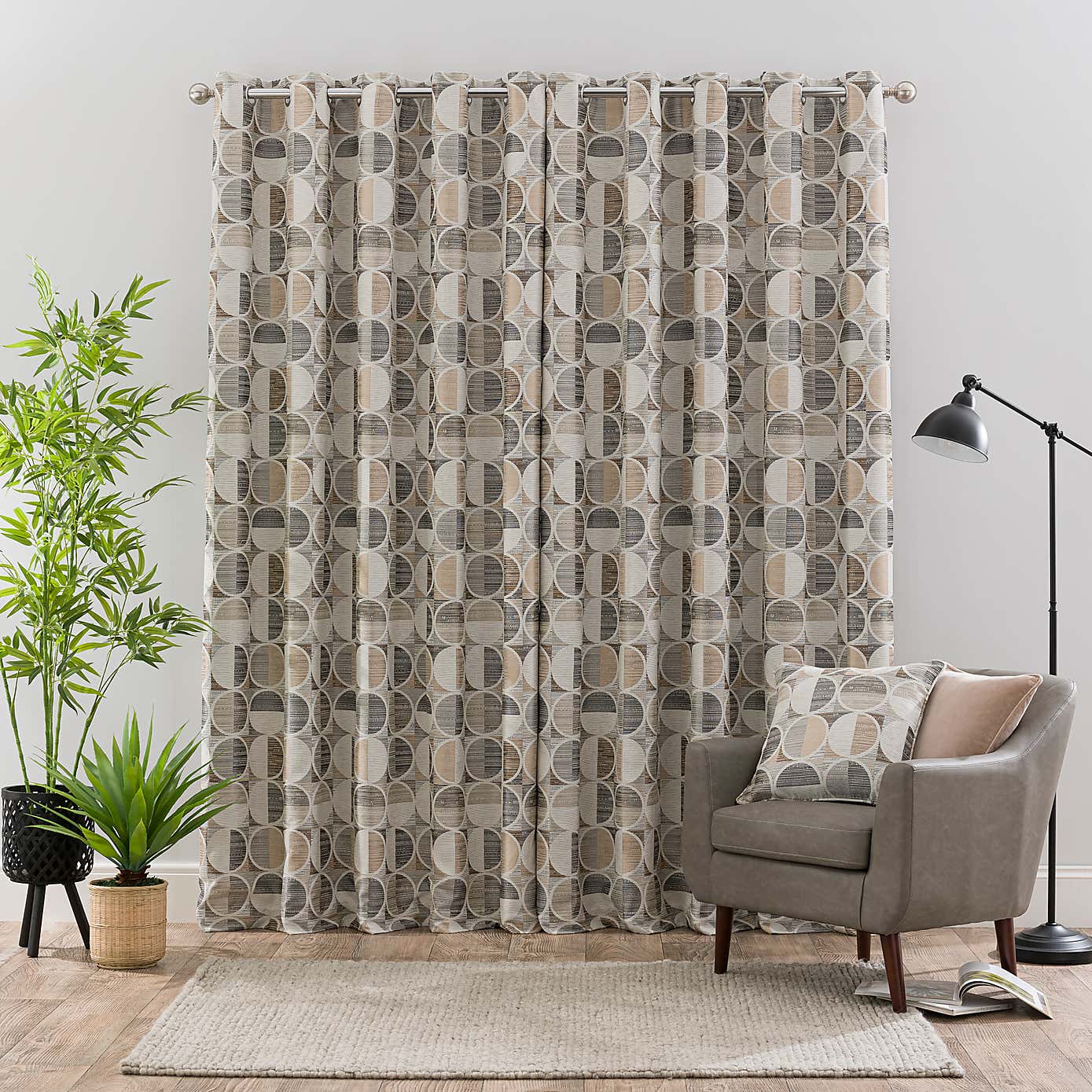 Cai Circle Jacquard Eyelet Curtains