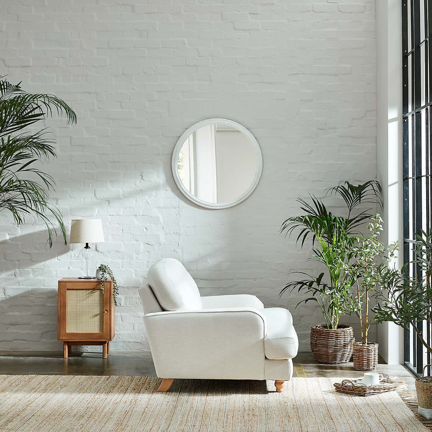 Martha Faux Linen Snuggle Chair