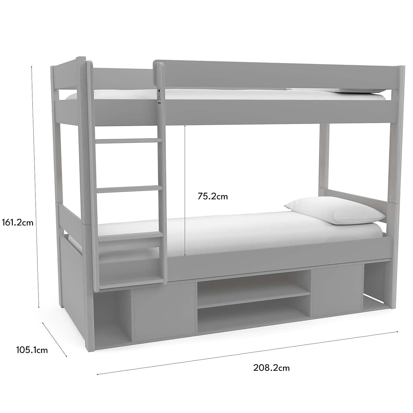 Stompa Uno Bunk Bed With Under Bed Storage, Pine