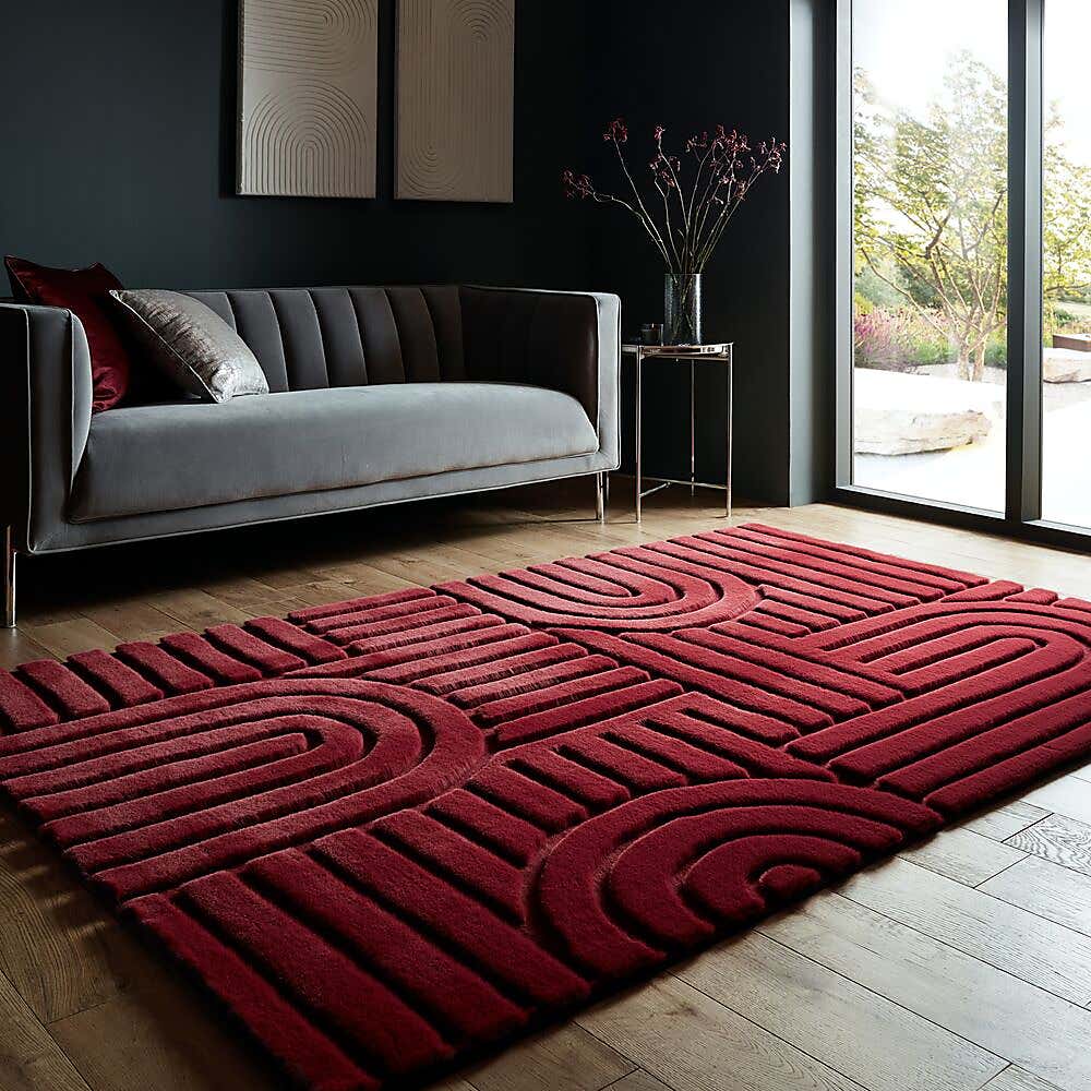 Supersoft Lush Geometric Fux Fur Arch Rug