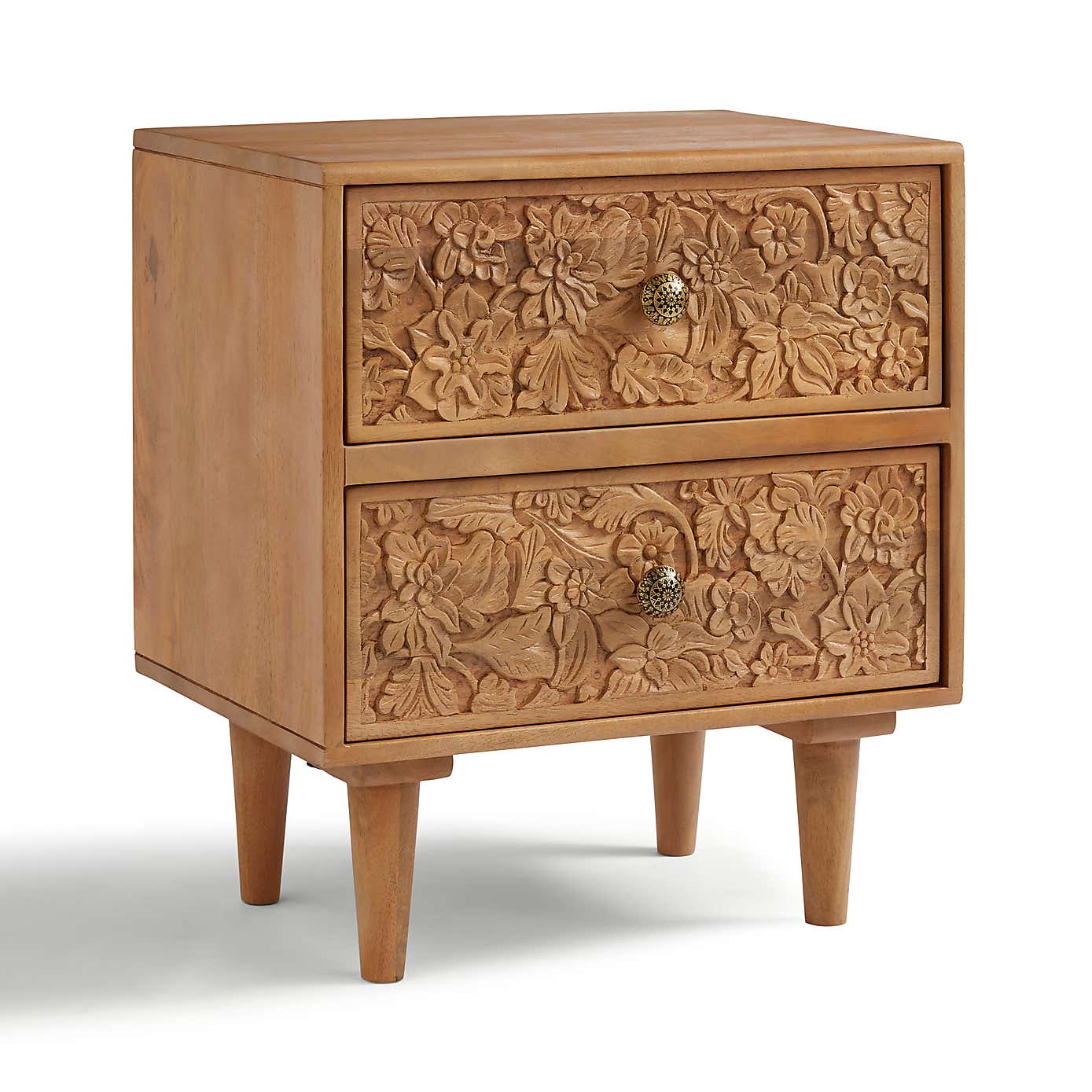 Jules Hand Carved Bedside Table