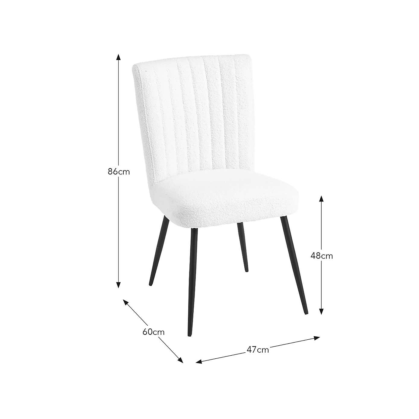 Taylor Dining Chair, Ivory Boucle