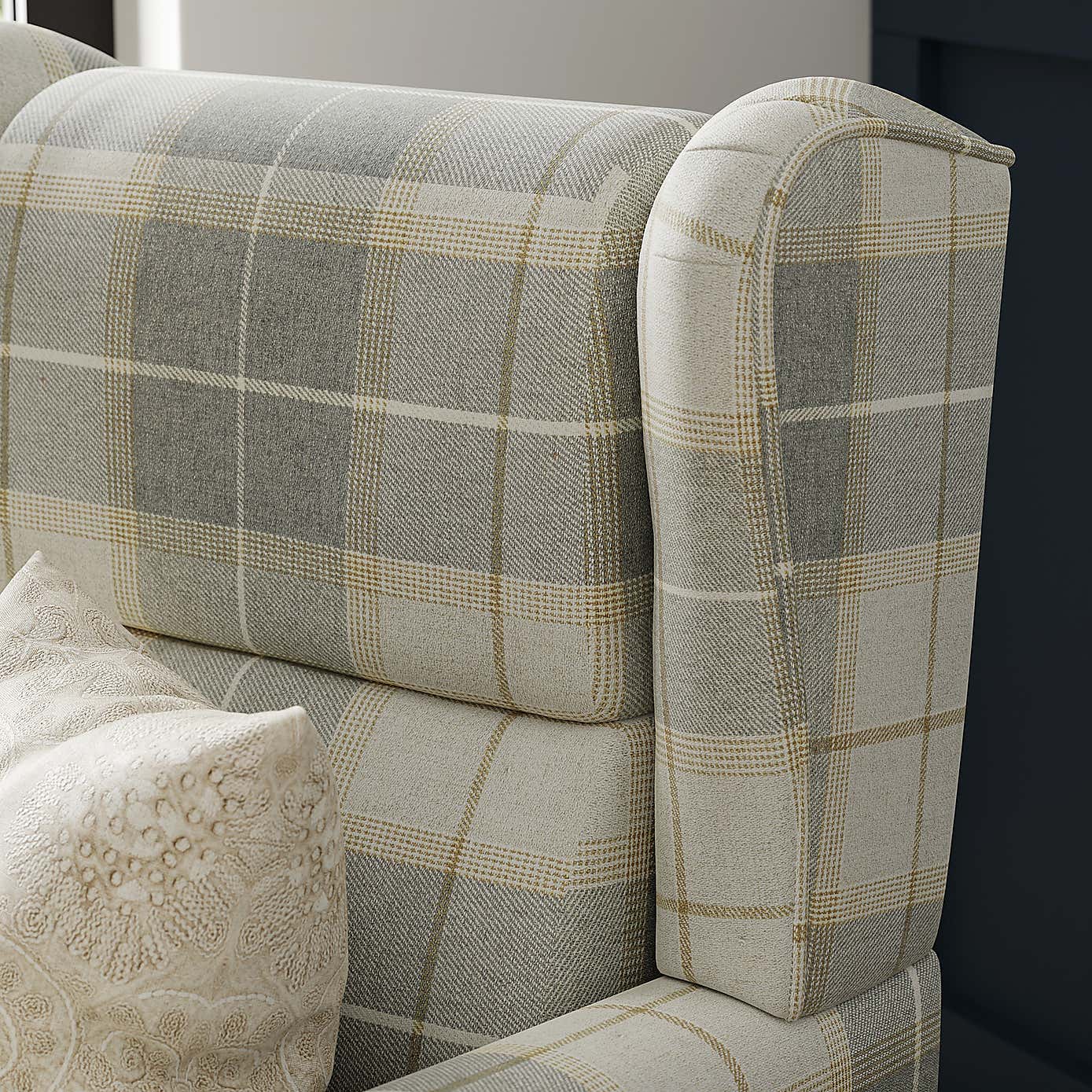 Oswald Padded Pushback Check Armchair
