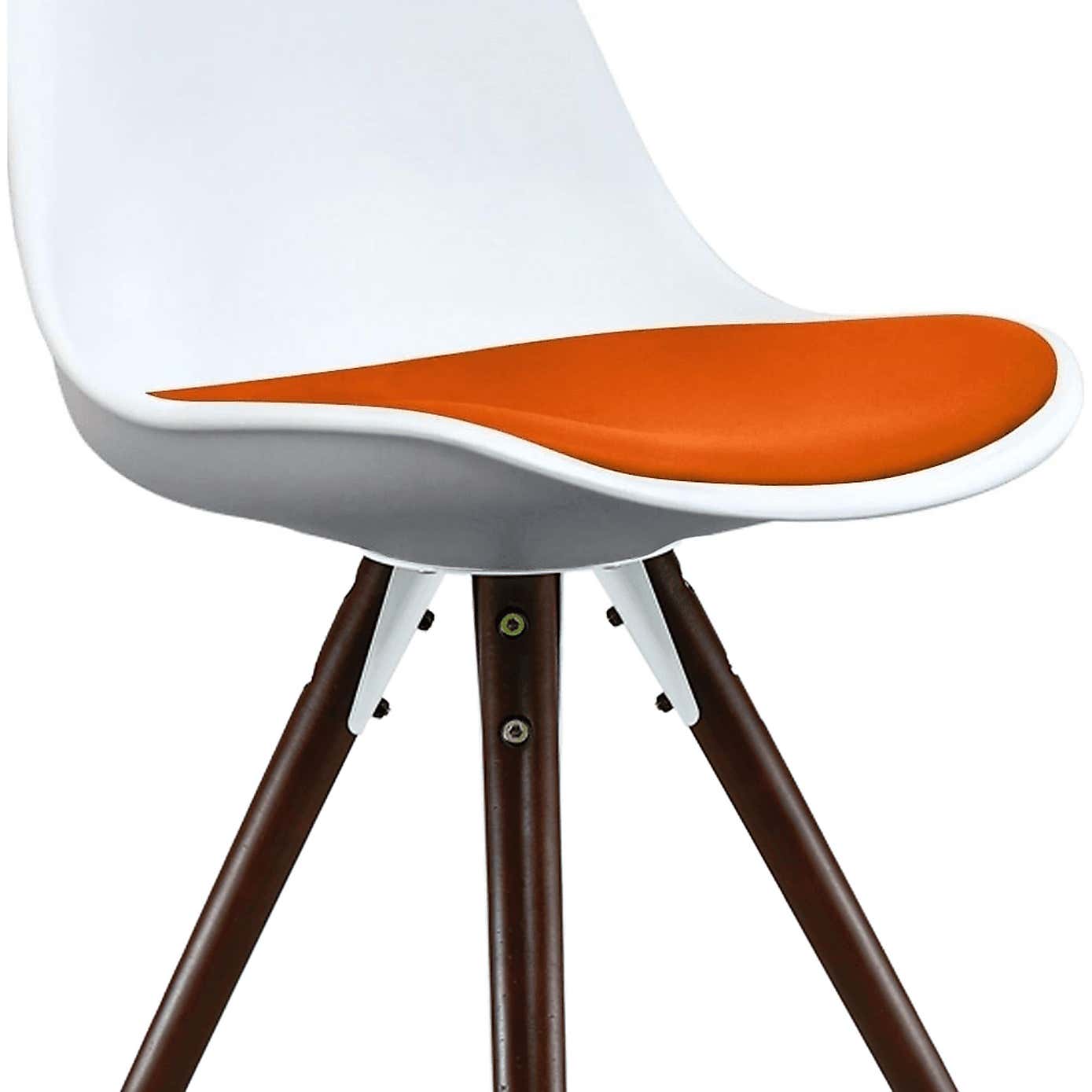 Fusion Living Soho White Plastic Dining Chair with Pyramid Legs