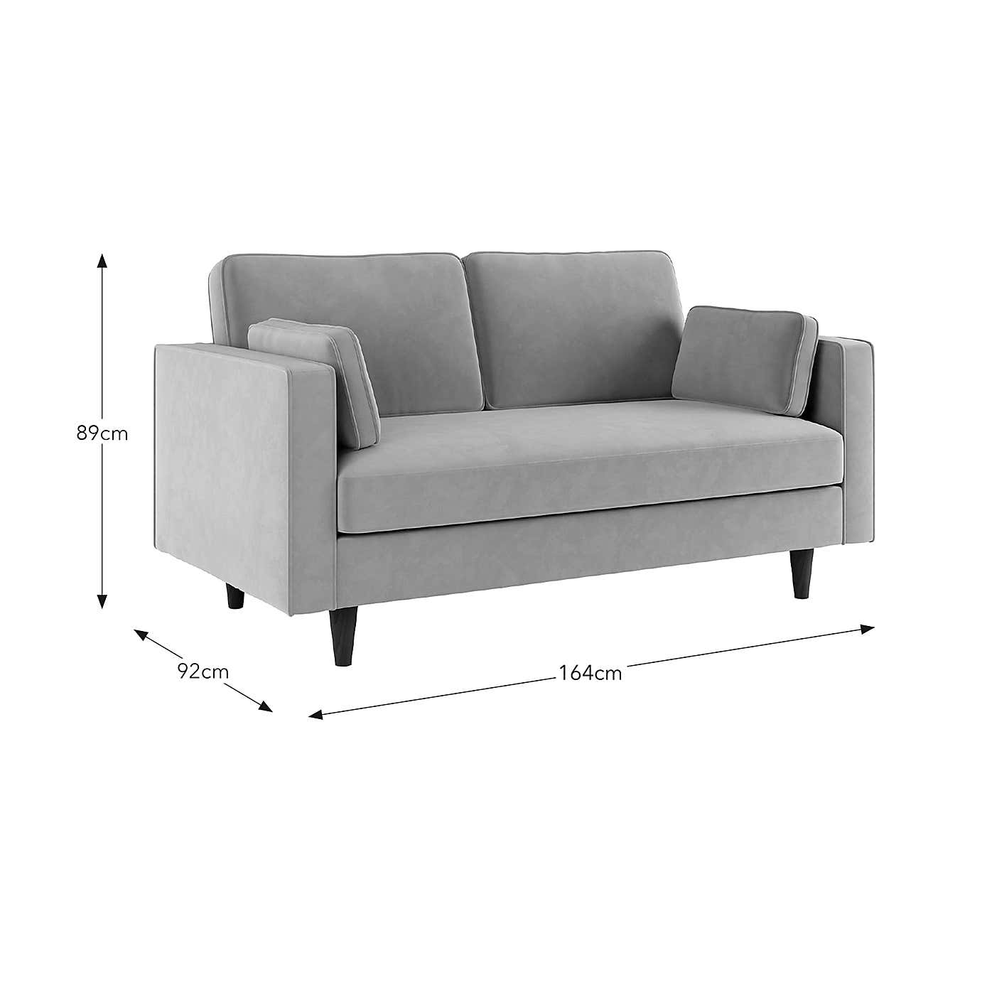 Zoe Plain Velvet 2 Seater Sofa