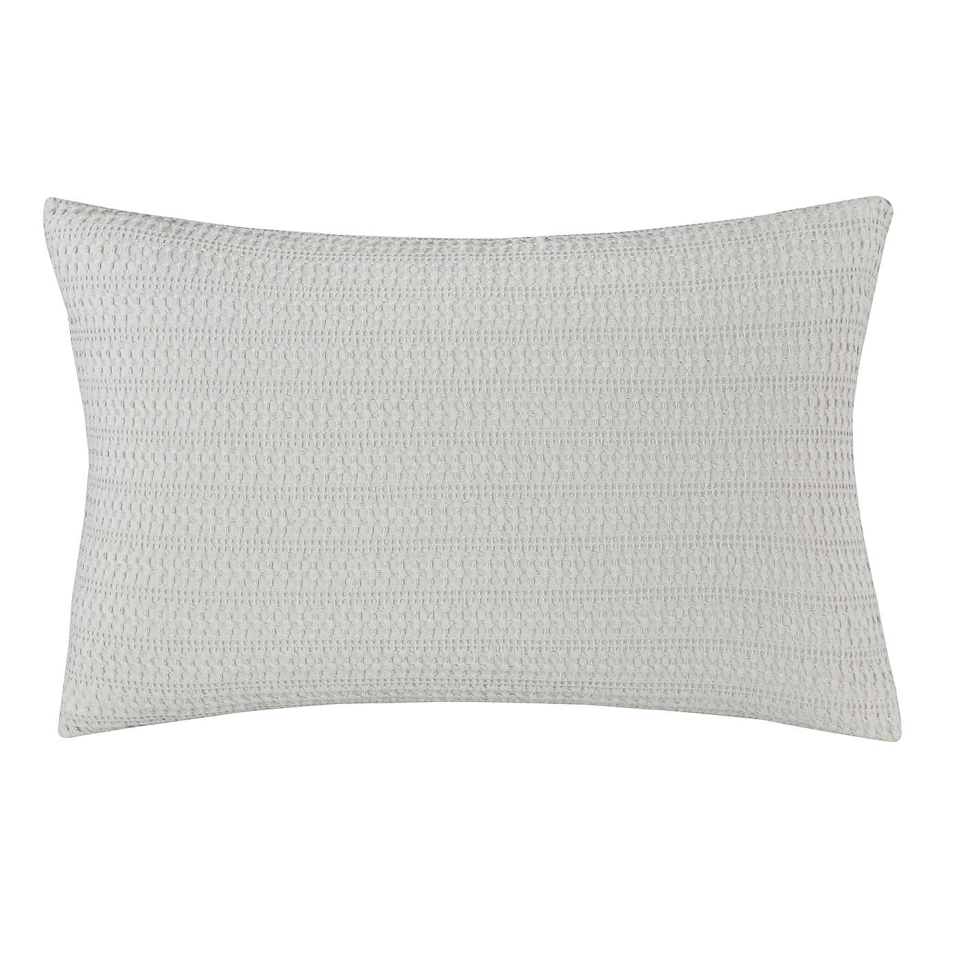 Amberley Waffle Cotton Silver Duvet Cover and Pillowcase Set