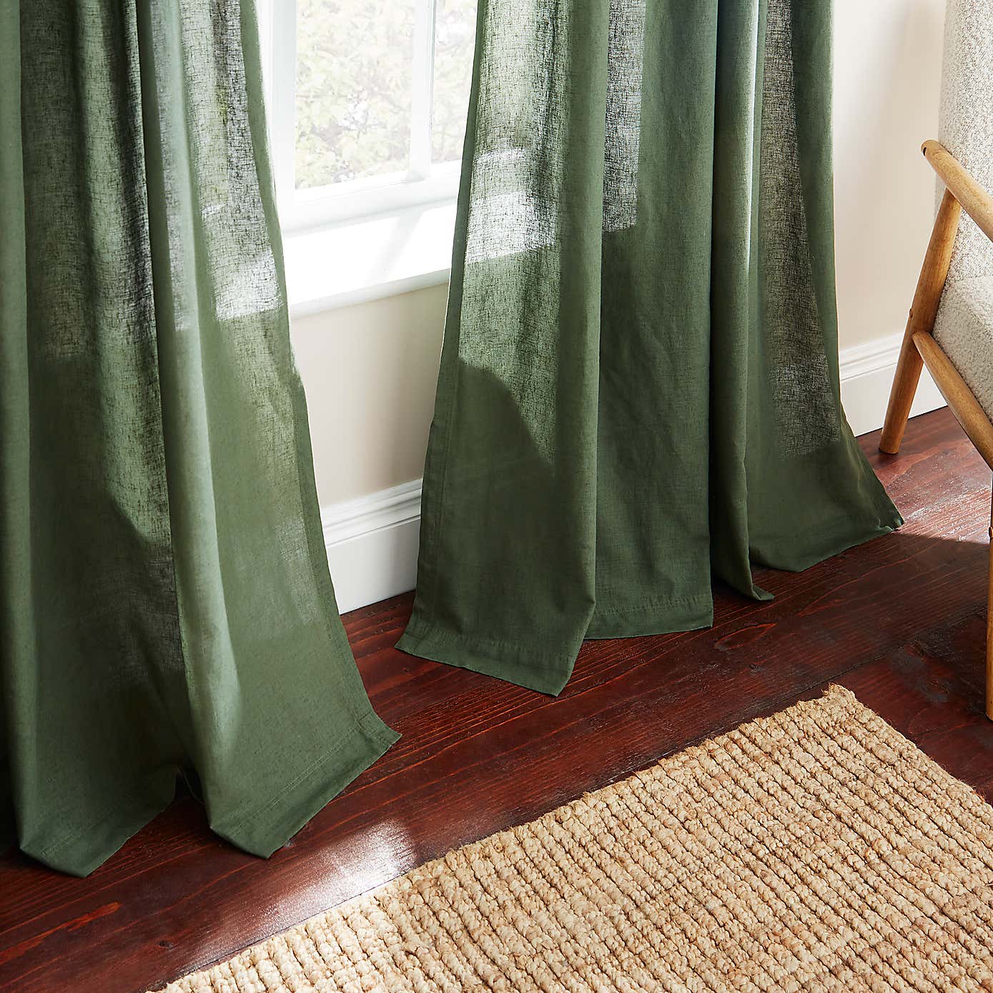 Cotton Linen Slot Top Voile Curtains