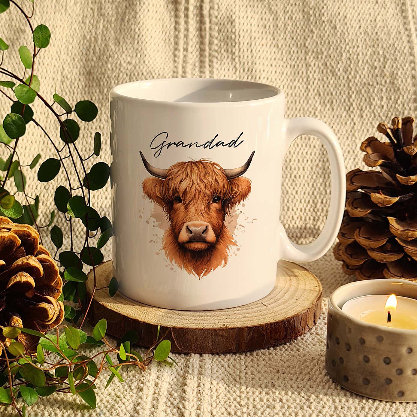 Personalised Male Highland Cow Mug