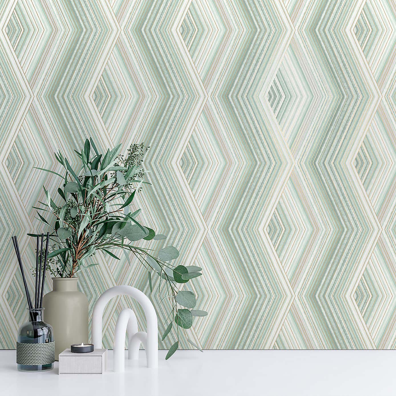 Aura Emerald Geometric Wallpaper