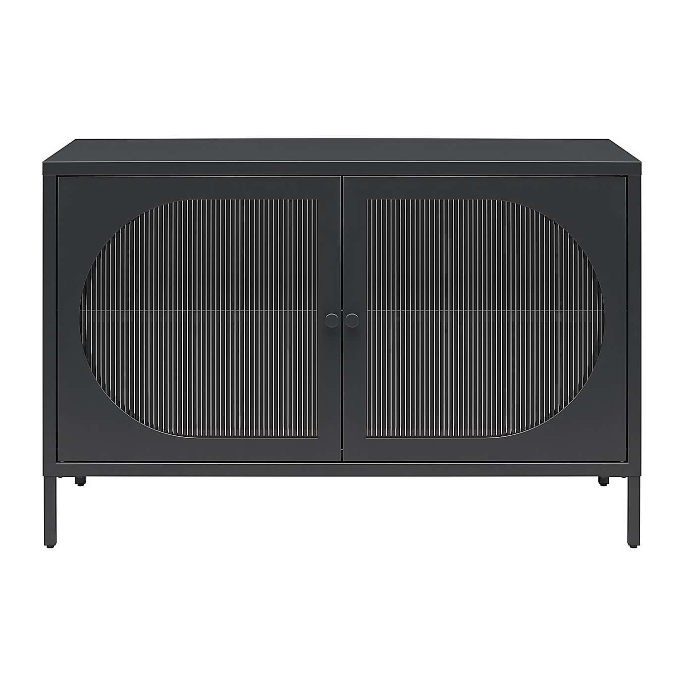 Luna Low Fluted Sideboard, Glass