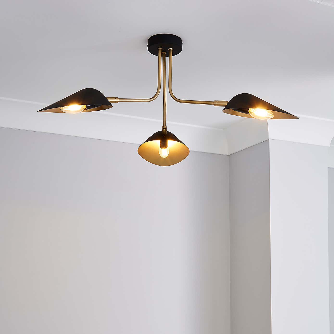 Savona 3 Light Ceiling Fitting Black