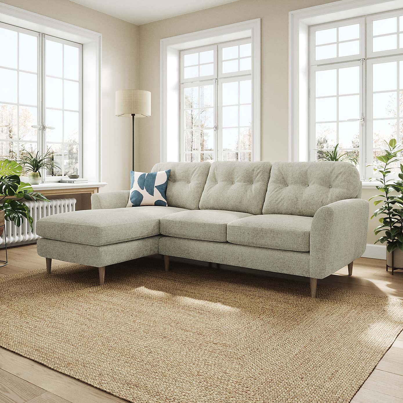 Sven Chunky Chenille Large Corner Chaise Sofa