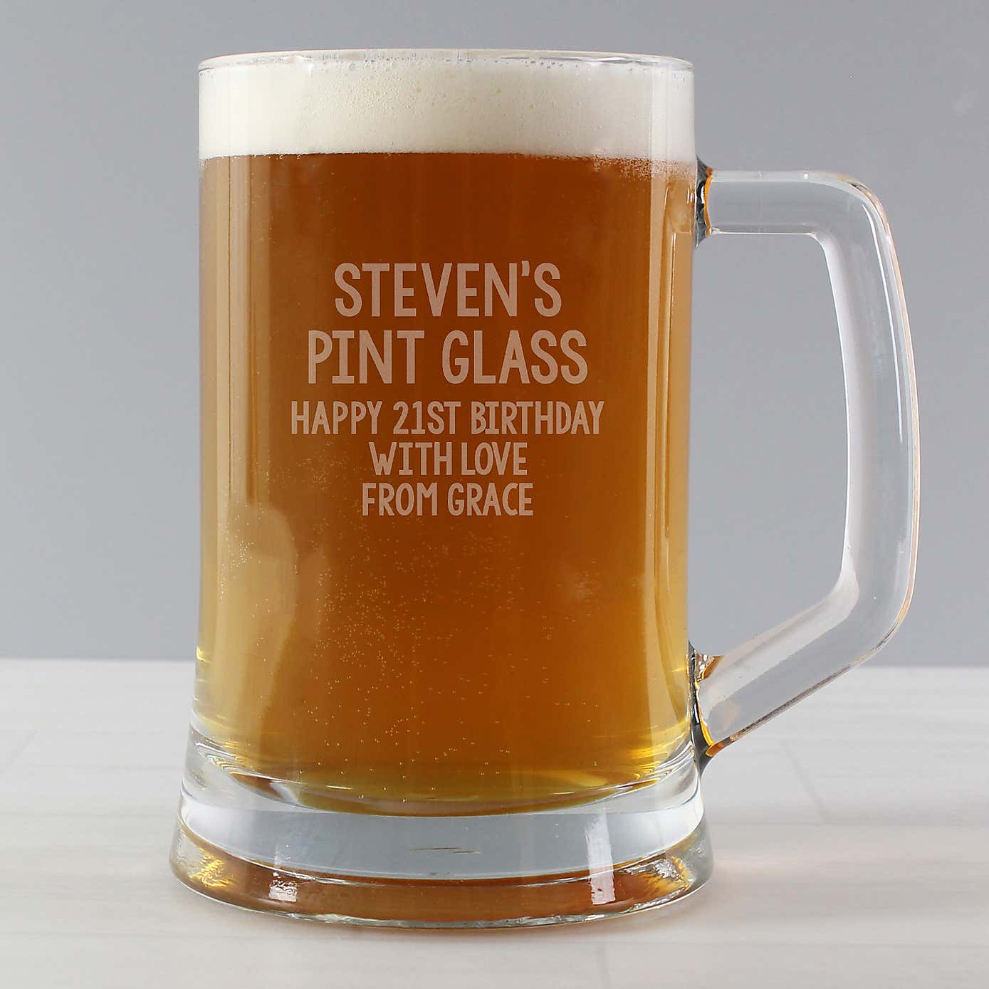 Personalised Engraved Message Stern Pint Tankard