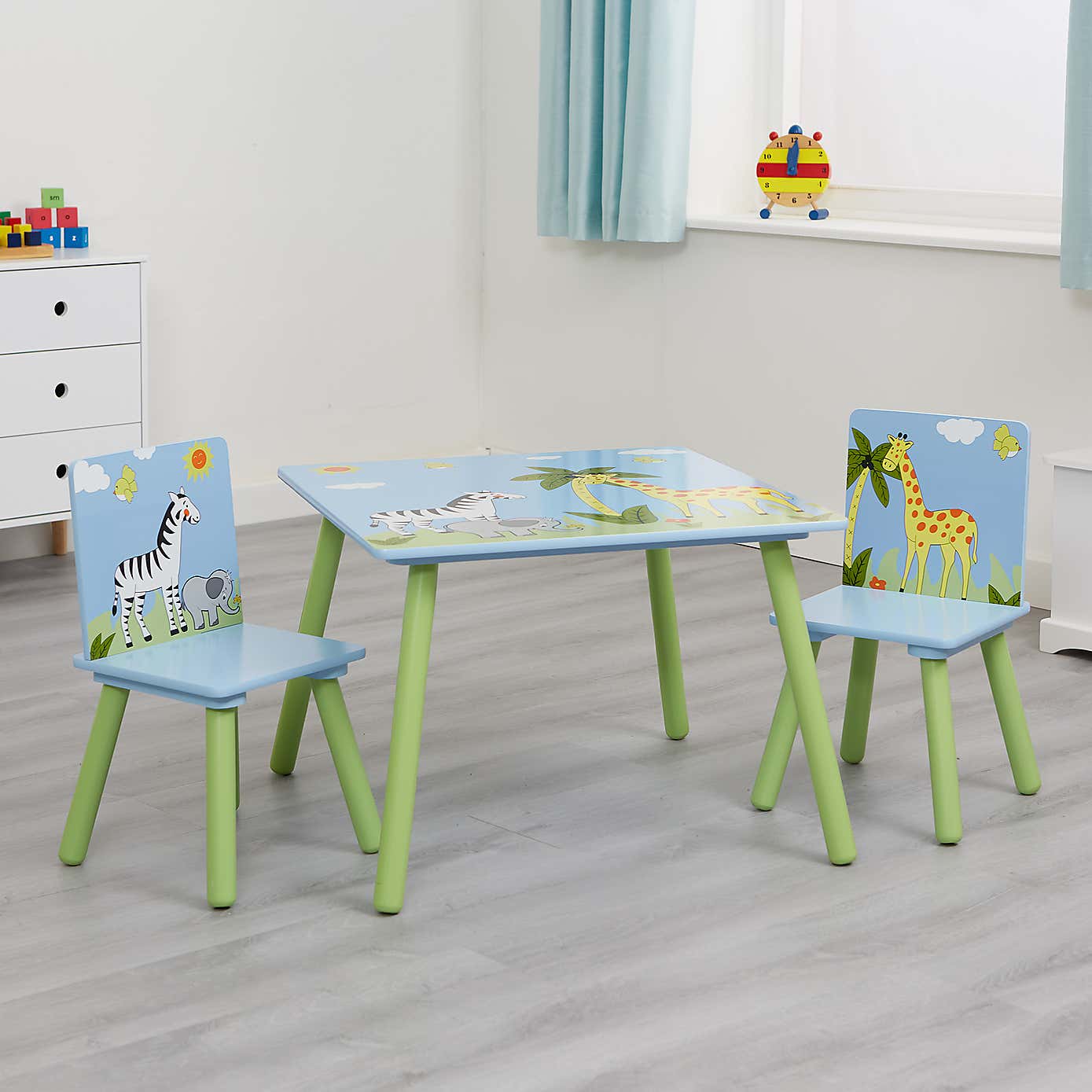 Liberty House Kids Safari Table And Two Chair Set