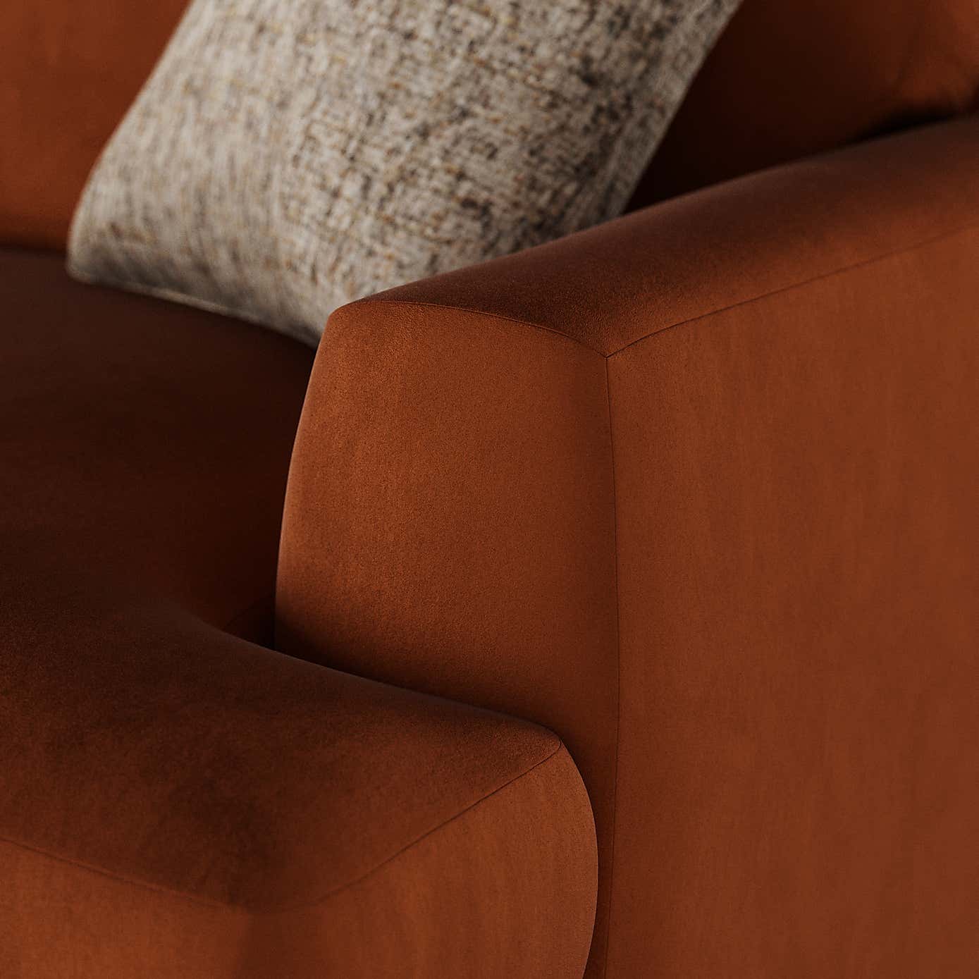 Lawson Matte Plush Velvet 4 Seater Sofa