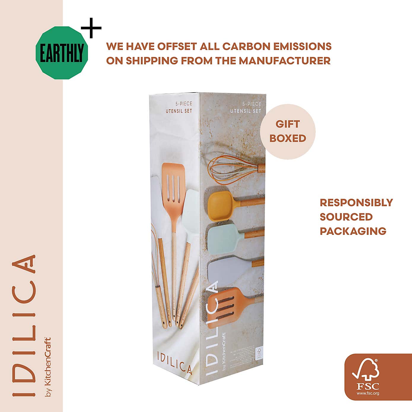 KitchenCraft Heat-Resistant Silicone Kitchen Utensil Set