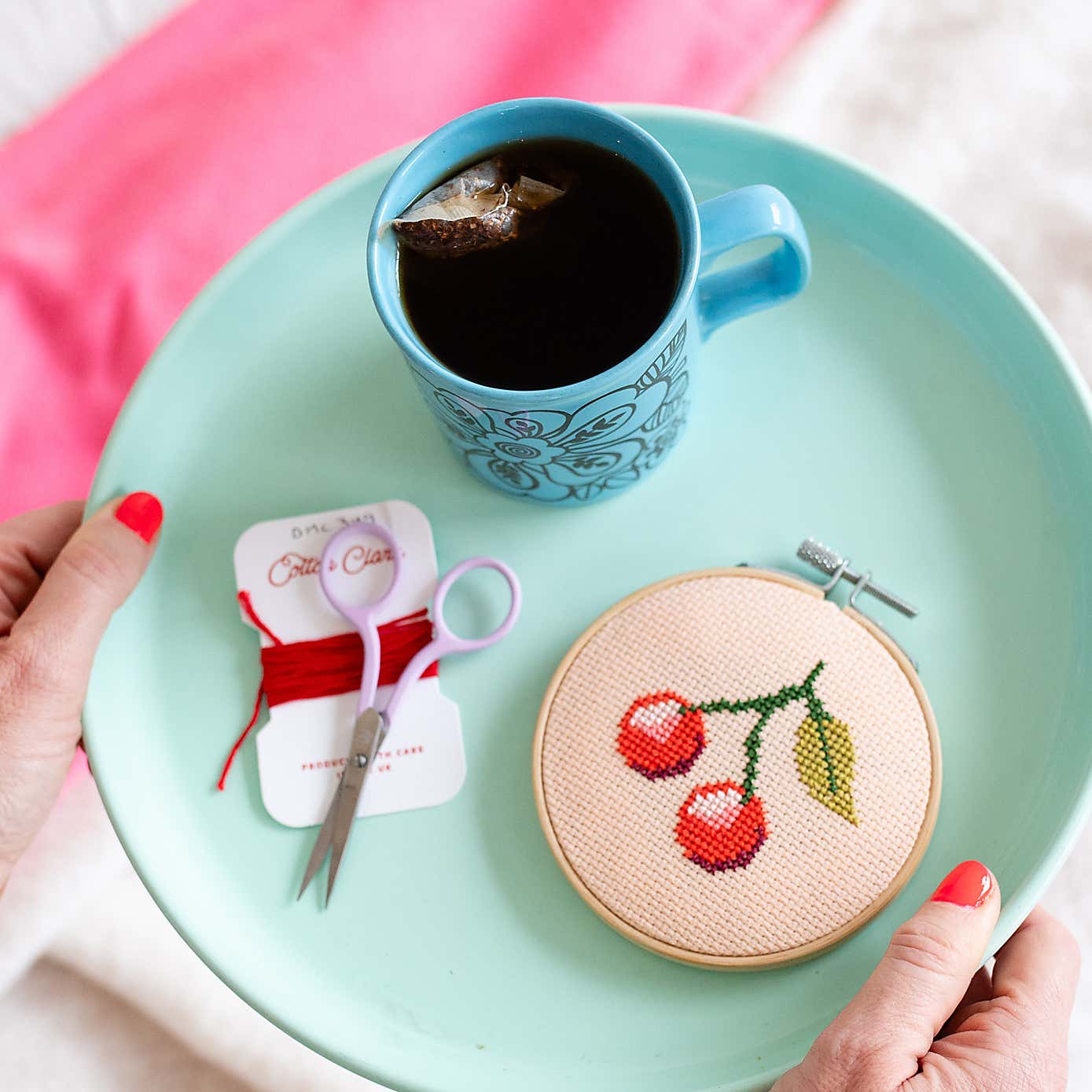 Cotton Clara Cherry Cross Stitch Kit