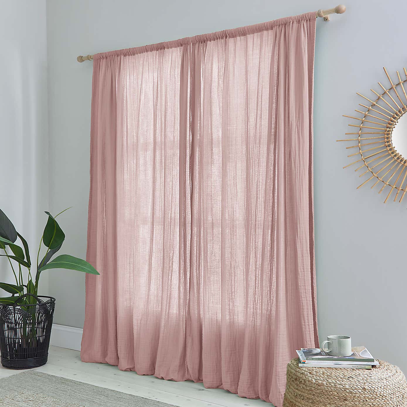 Cotton Muslin Eyelet Curtains