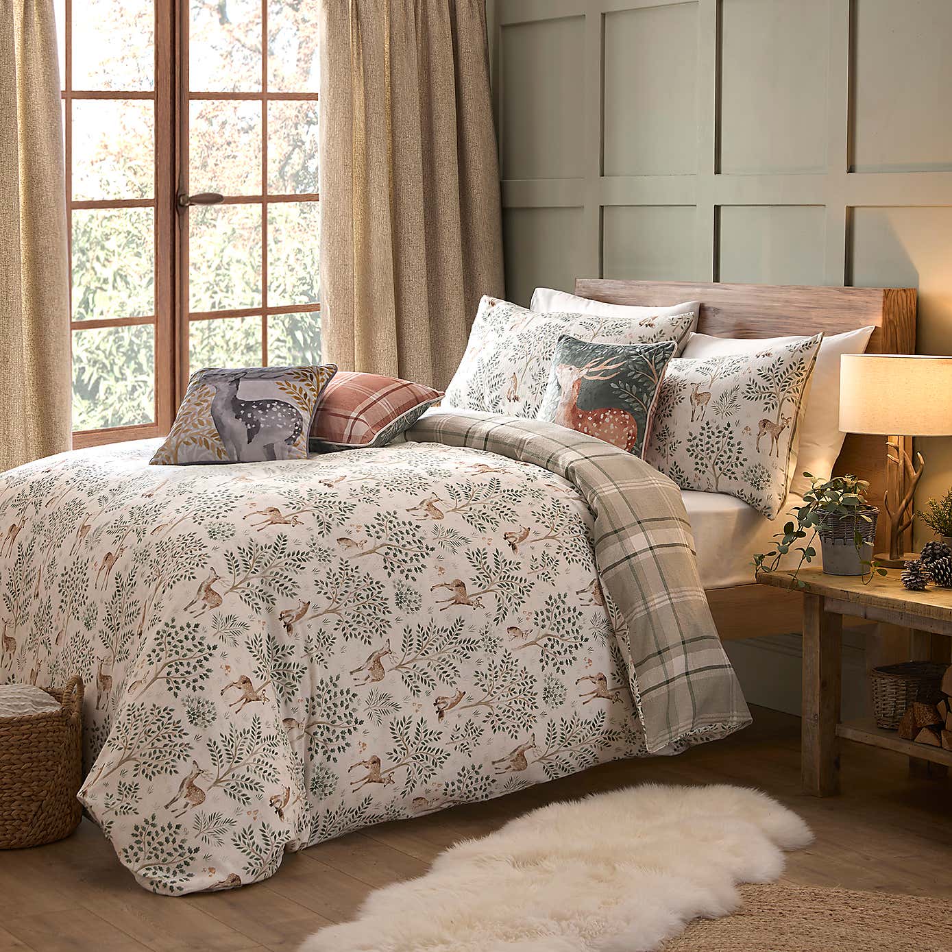 Forest Animals 100% Cotton Duvet Cover & Pillowcase Set