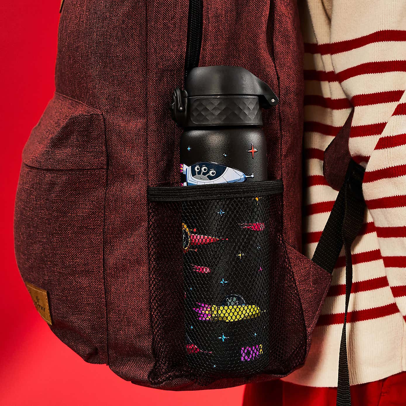 Ion8 Spaceship Leak Proof Kids Stainless Steel Water Bottle, 400ml