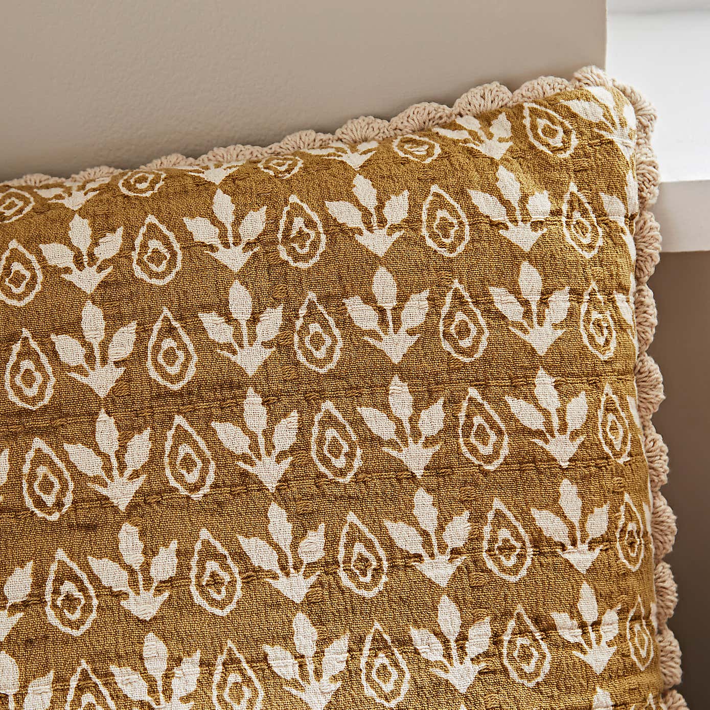 Matalasse Block Print Cotton Square Cushion Cover