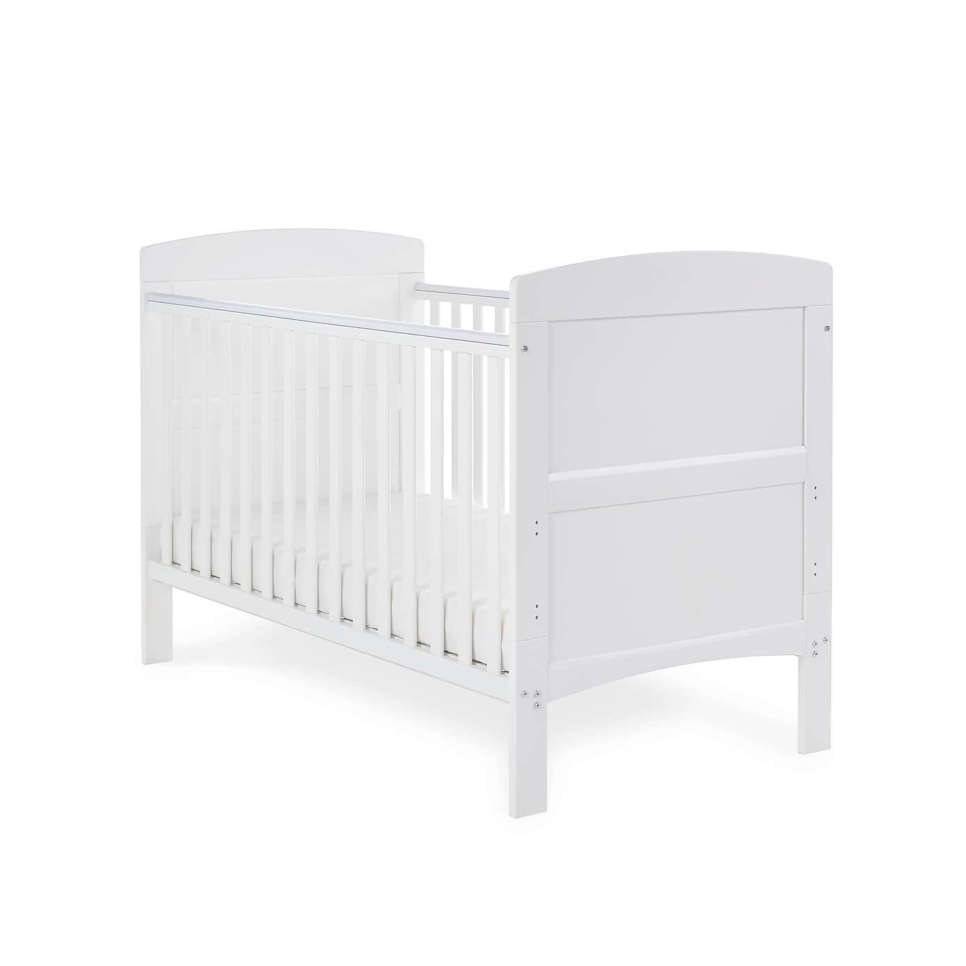 Obaby Grace Cot Bed, Cot Top Changer + Fibre Mattress Set