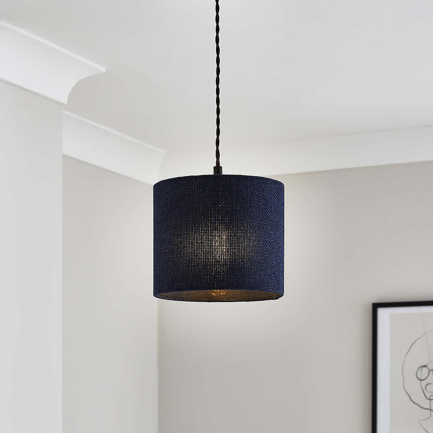 Barkweave Easy Fit Drum Lamp Shade