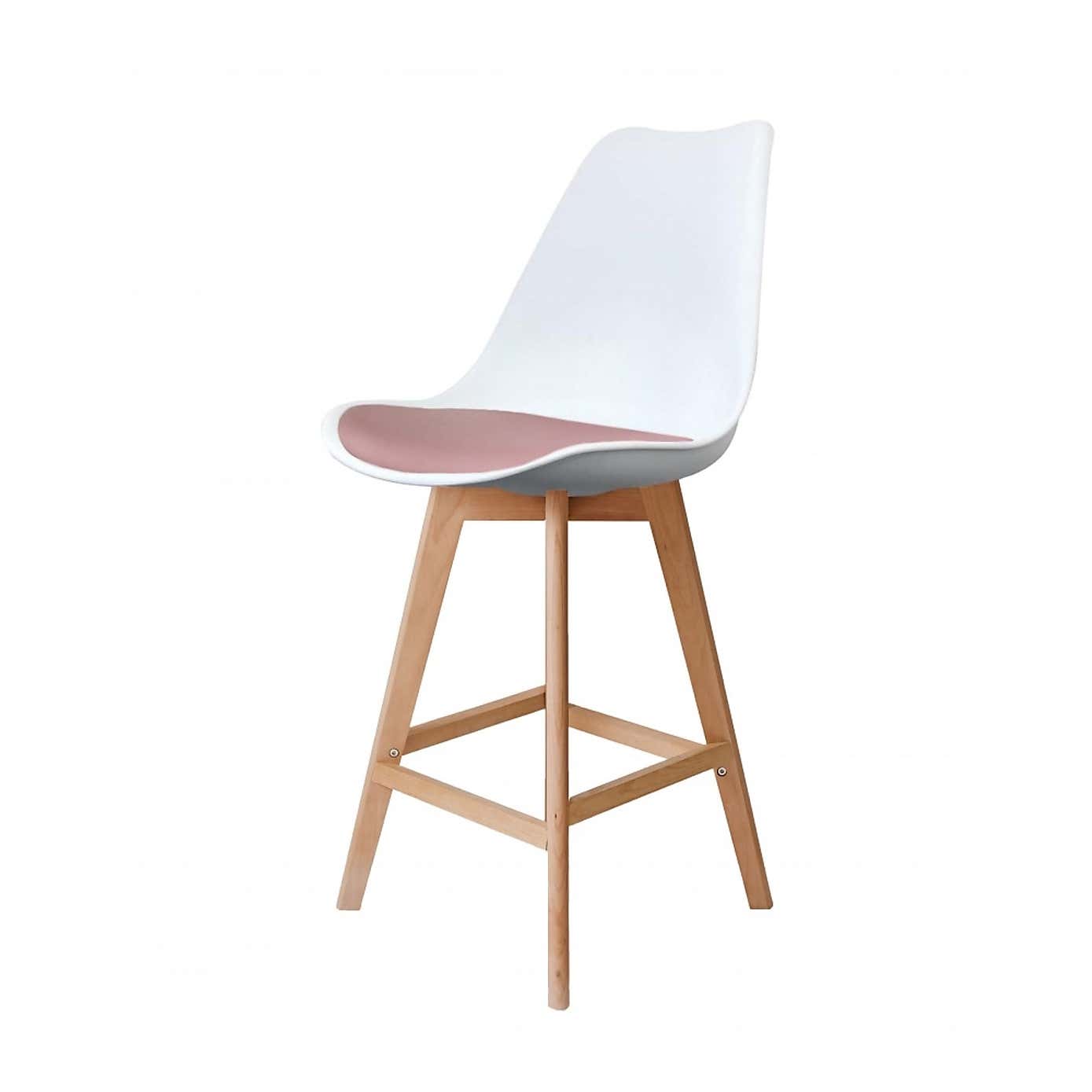 Fusion Living Soho White Plastic Bar Stool