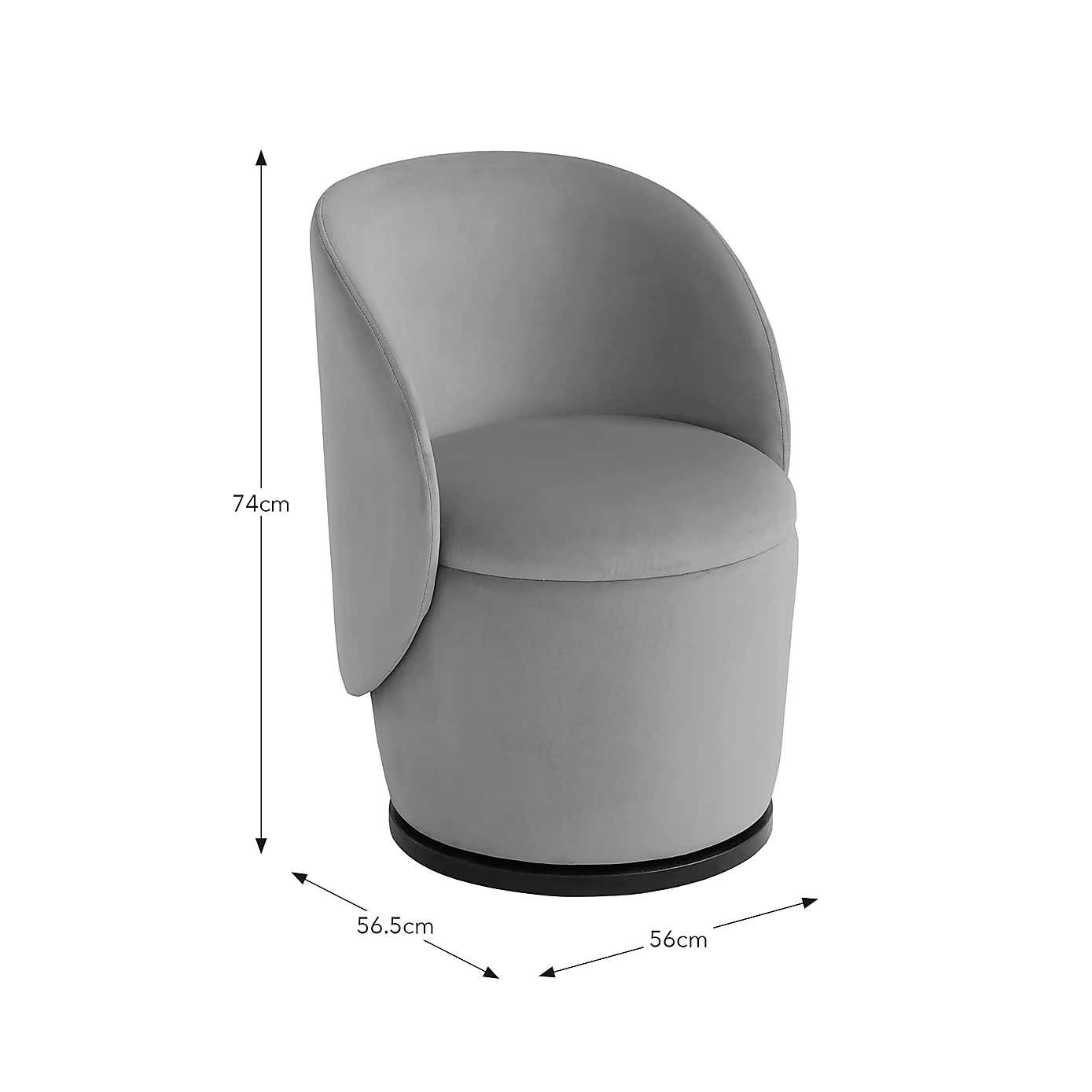 Jaylen Swivel Dining Chair, Velvet