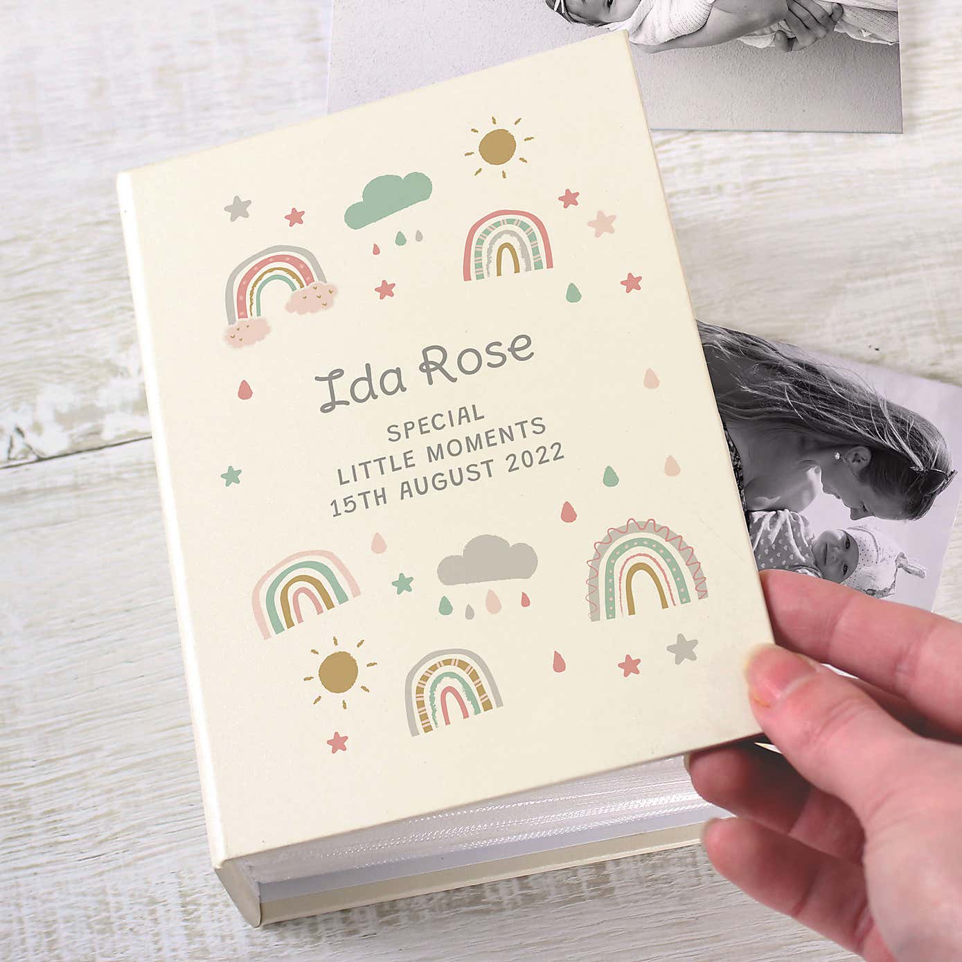 Personalised Rainbow Photo Album with Sleeves