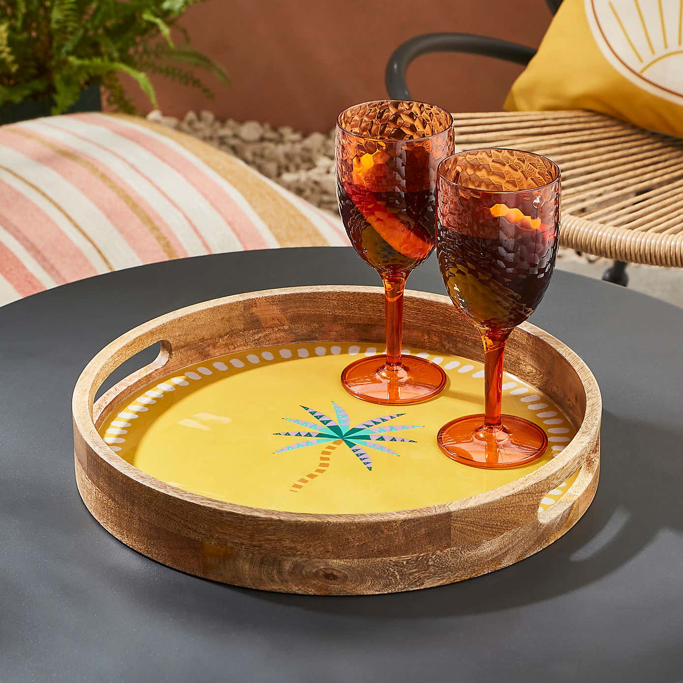 Palm Leaves Mango Wood Tray