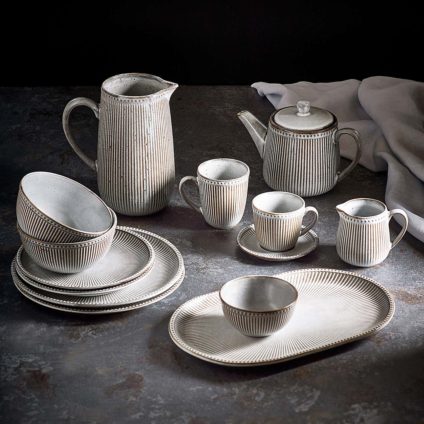 Steeple Embossed Cup & Saucer