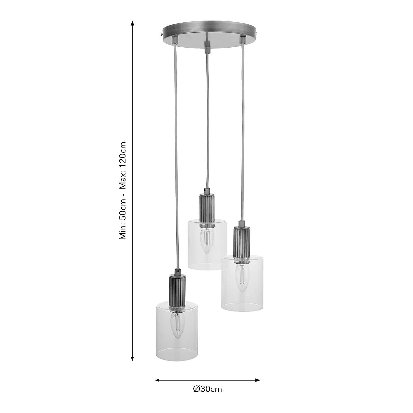 Fara Industrial 3 Light Adjustable Cluster Ceiling Light