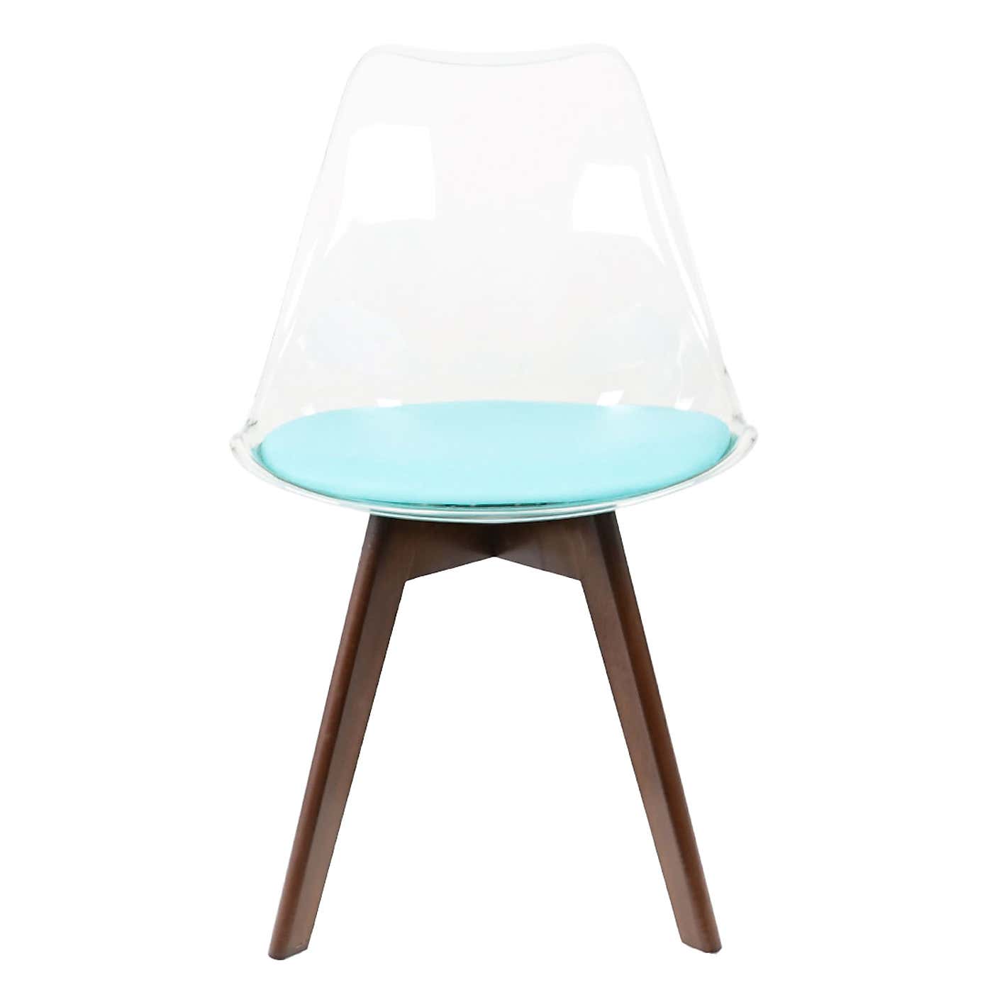Fusion Living Soho Clear Plastic Dining Chair with Squared Legs