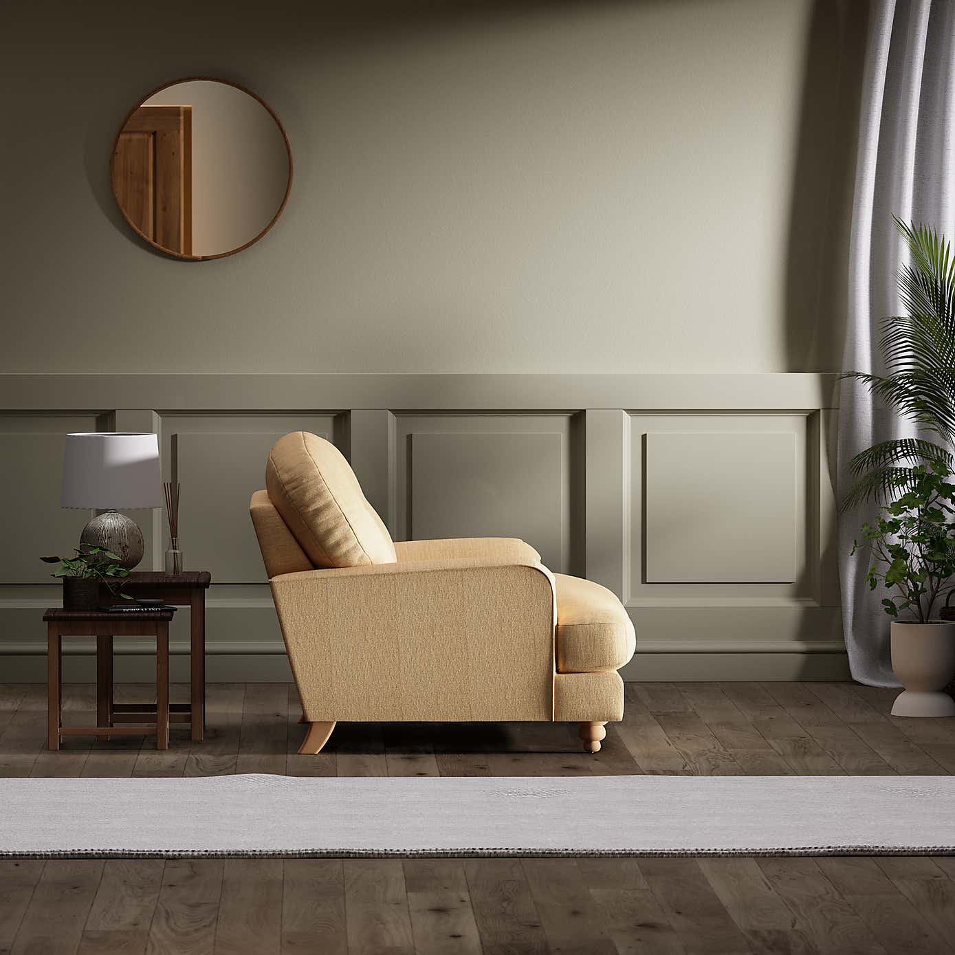 Martha Faux Linen Snuggle Chair