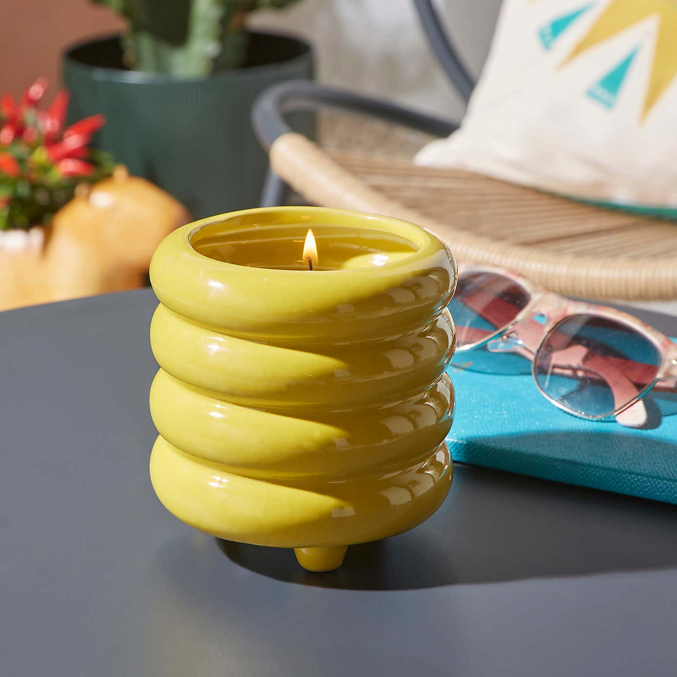 Ribbed Citronella Outdoor Candle