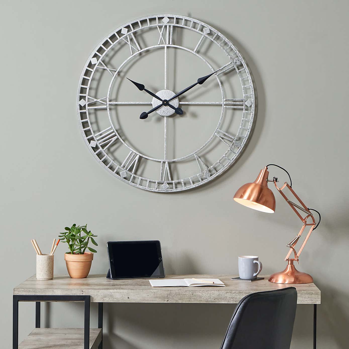 Antique Metal Skeleton Wall Clock