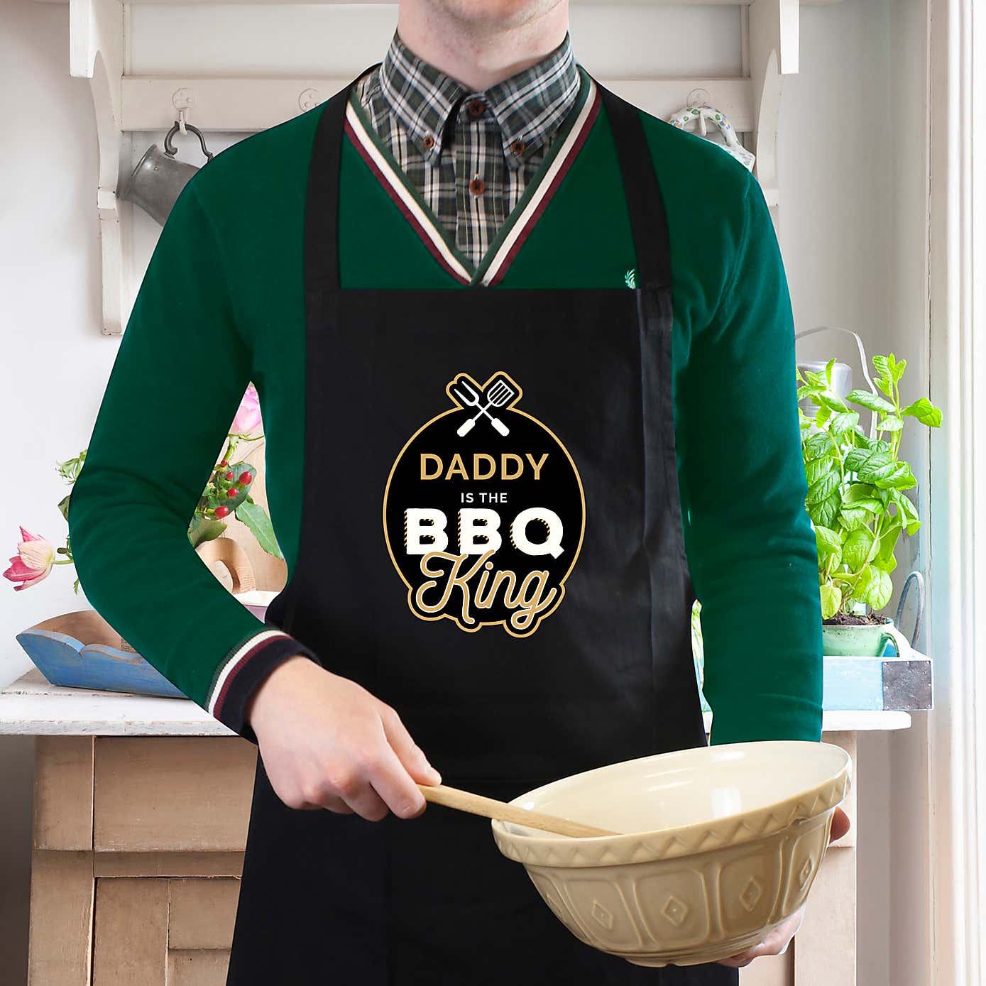 Personalised BBQ King Black Apron