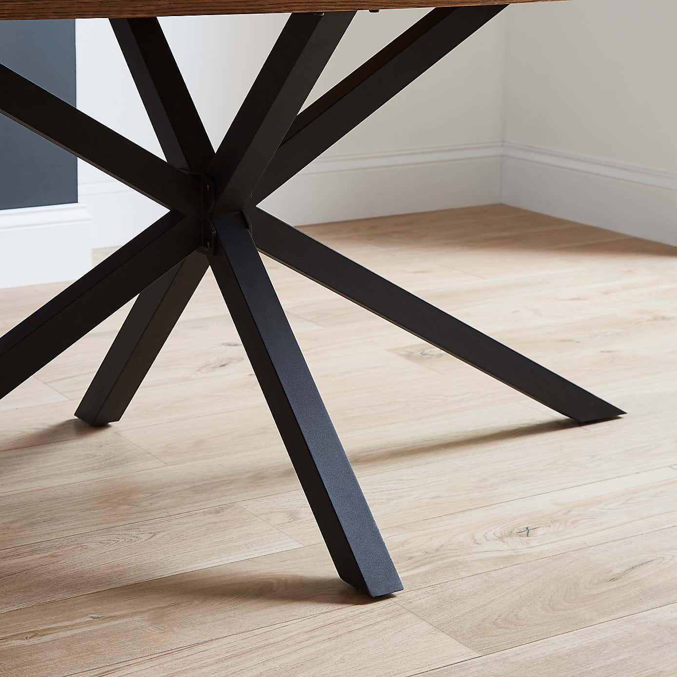 Xavi 6 Seater Oval Parquet Dining Table, Oak