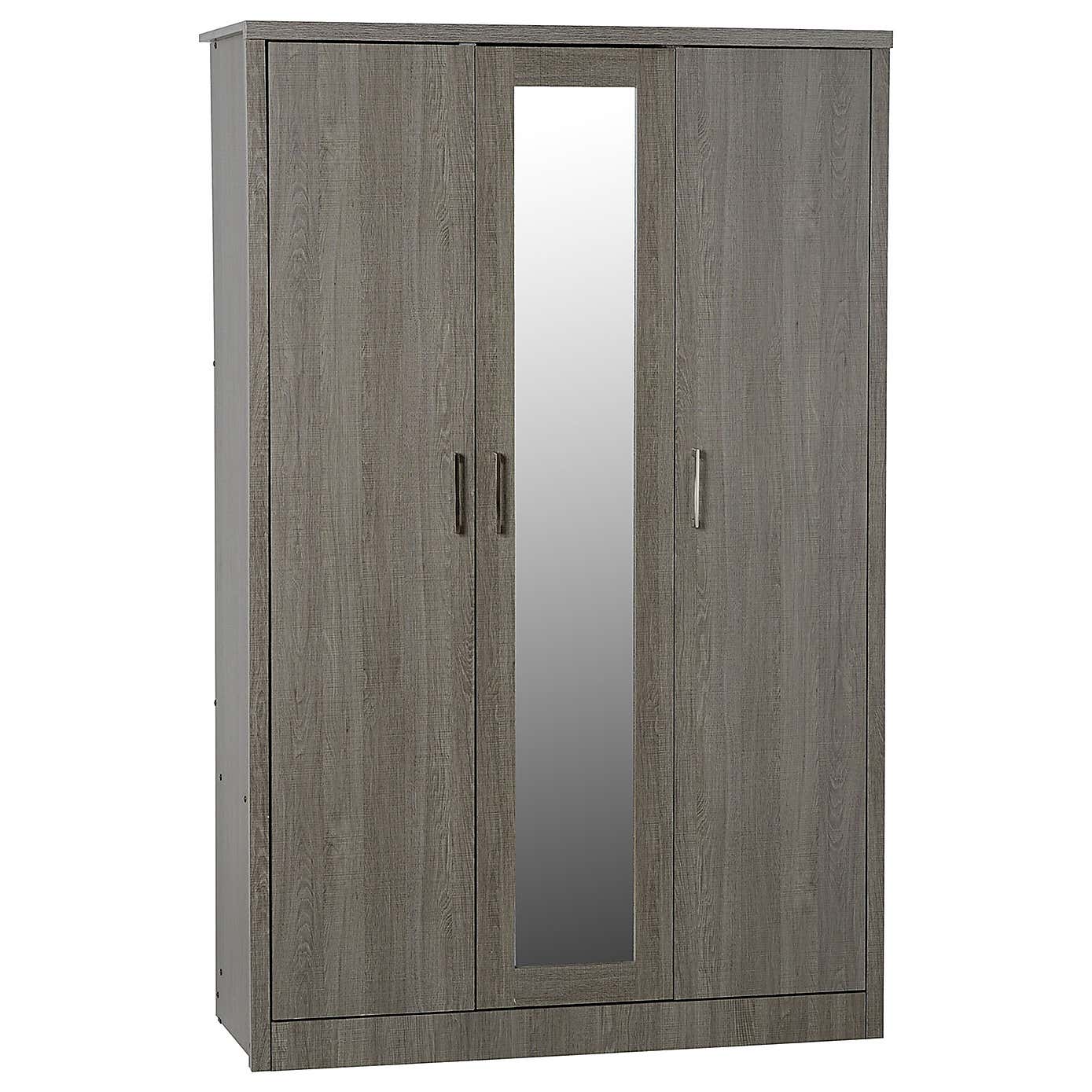 Lennon Black 3 Door Wardrobe