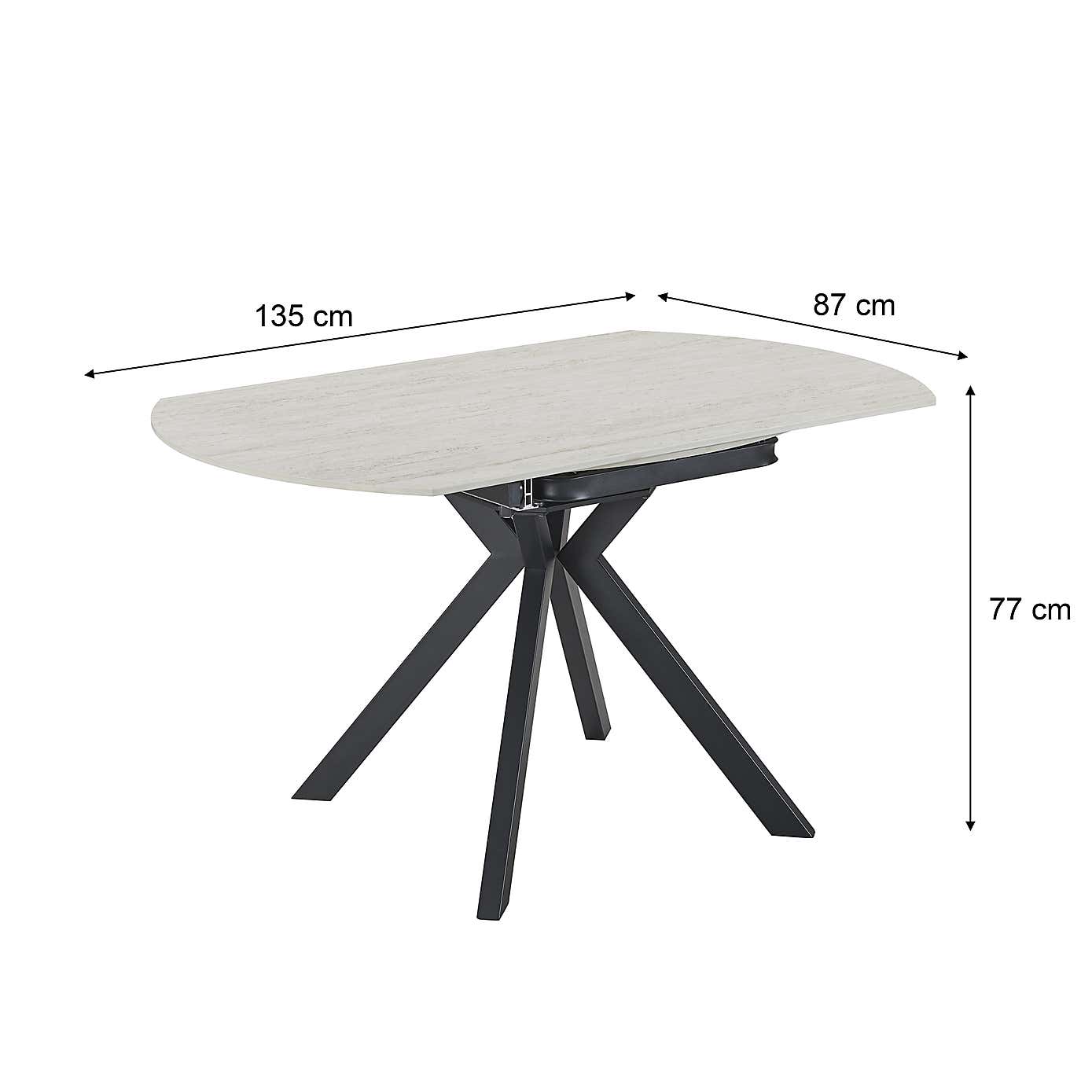 Indus Valley Camden Extendable 4-6 Seater Round Ceramic Dining Table