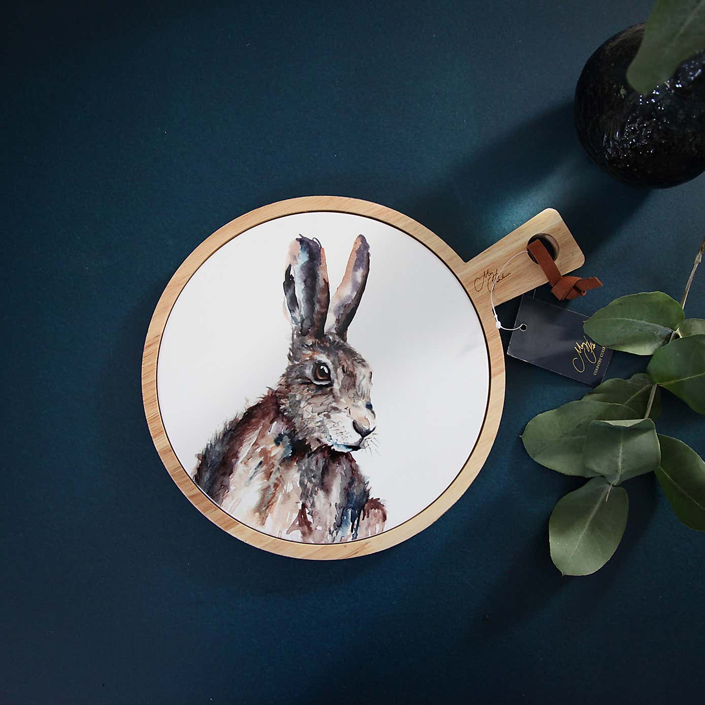 Meg Hawkins Hare Wood and Ceramic Serving Board