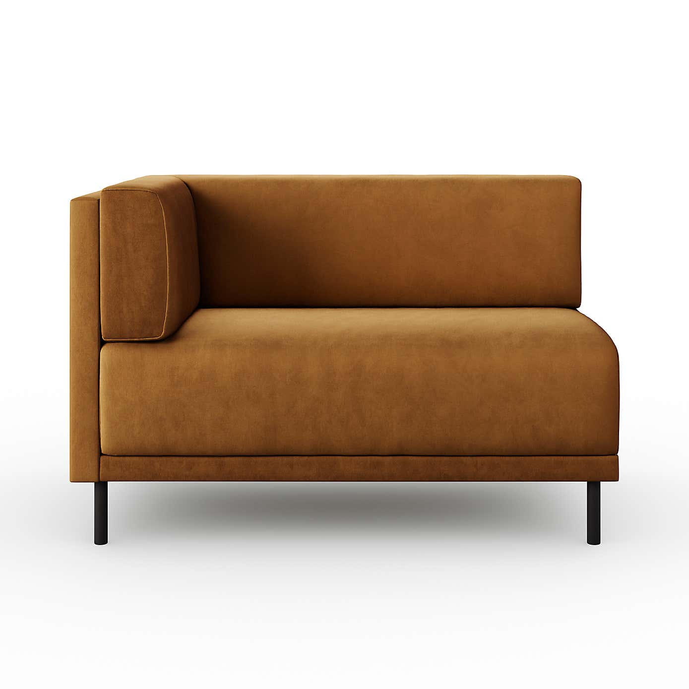 Mae Corner Dining Bench, Matte Plush Velvet