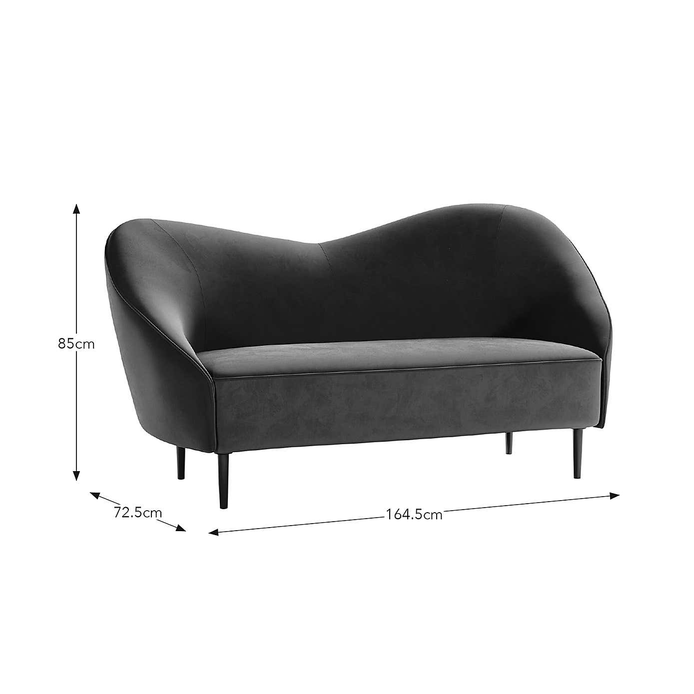 Aubery Velvet Curved 2 Seater Sofa