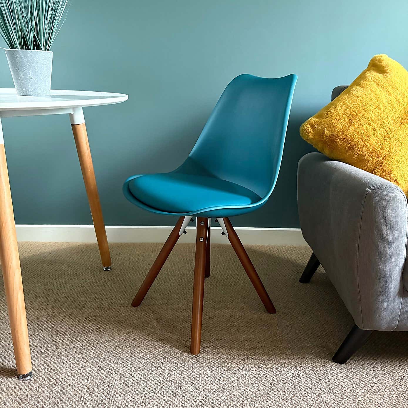 Fusion Living Soho Plastic Dining Chair with Pyramid Legs